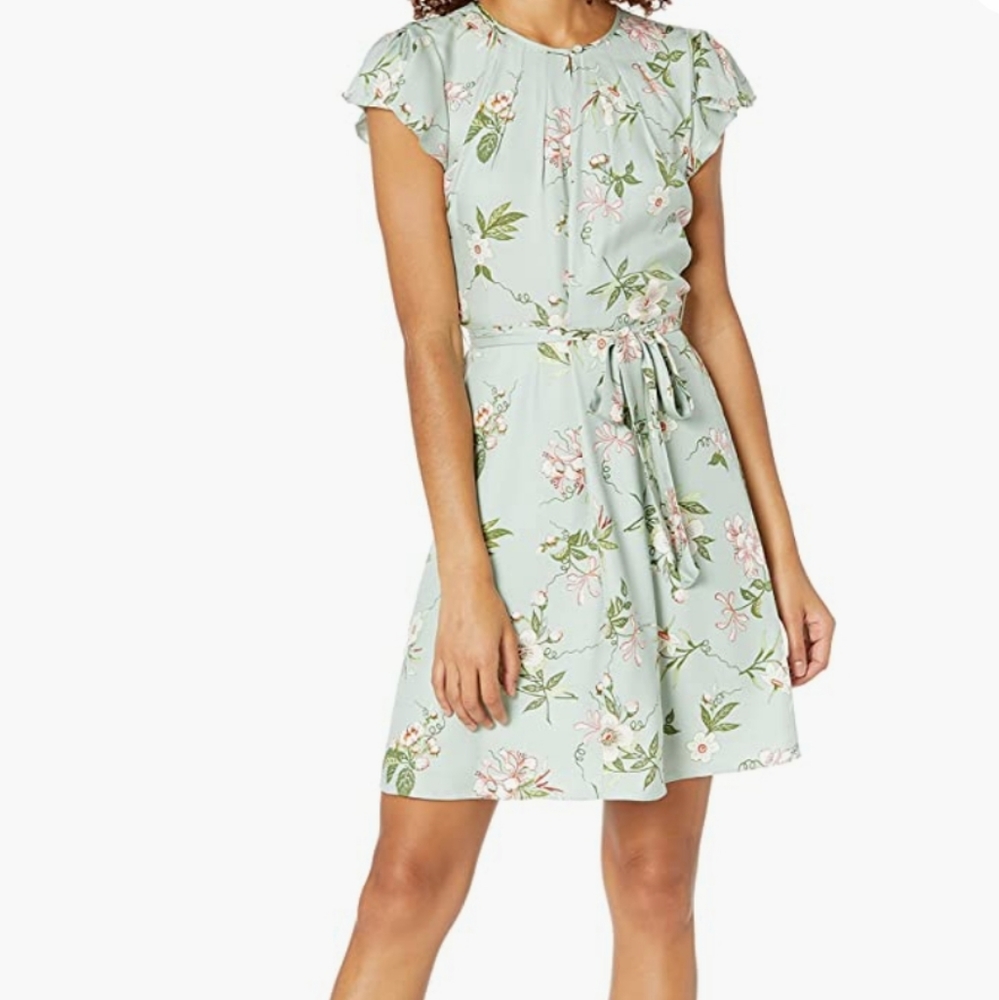 NEW Rebecca Taylor Short Sleeve Pastel Floral-Print Dress Sz 6